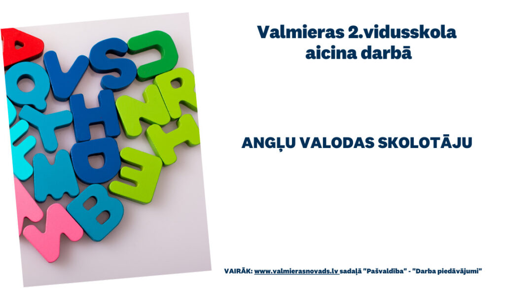Aicina darbā angļu valodas skolotāju