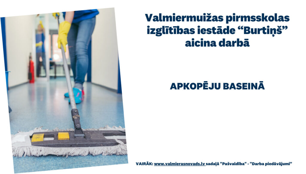 Aicina darbā apkopēju baseinā