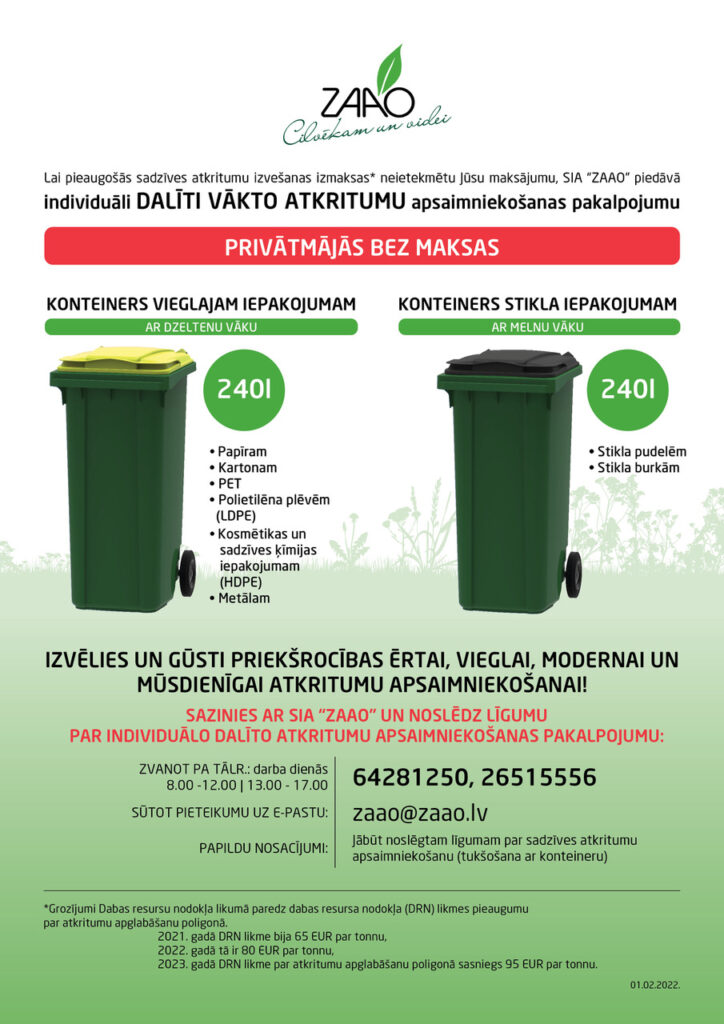Šķiro bez maksas pie privātmājas namdurvīm