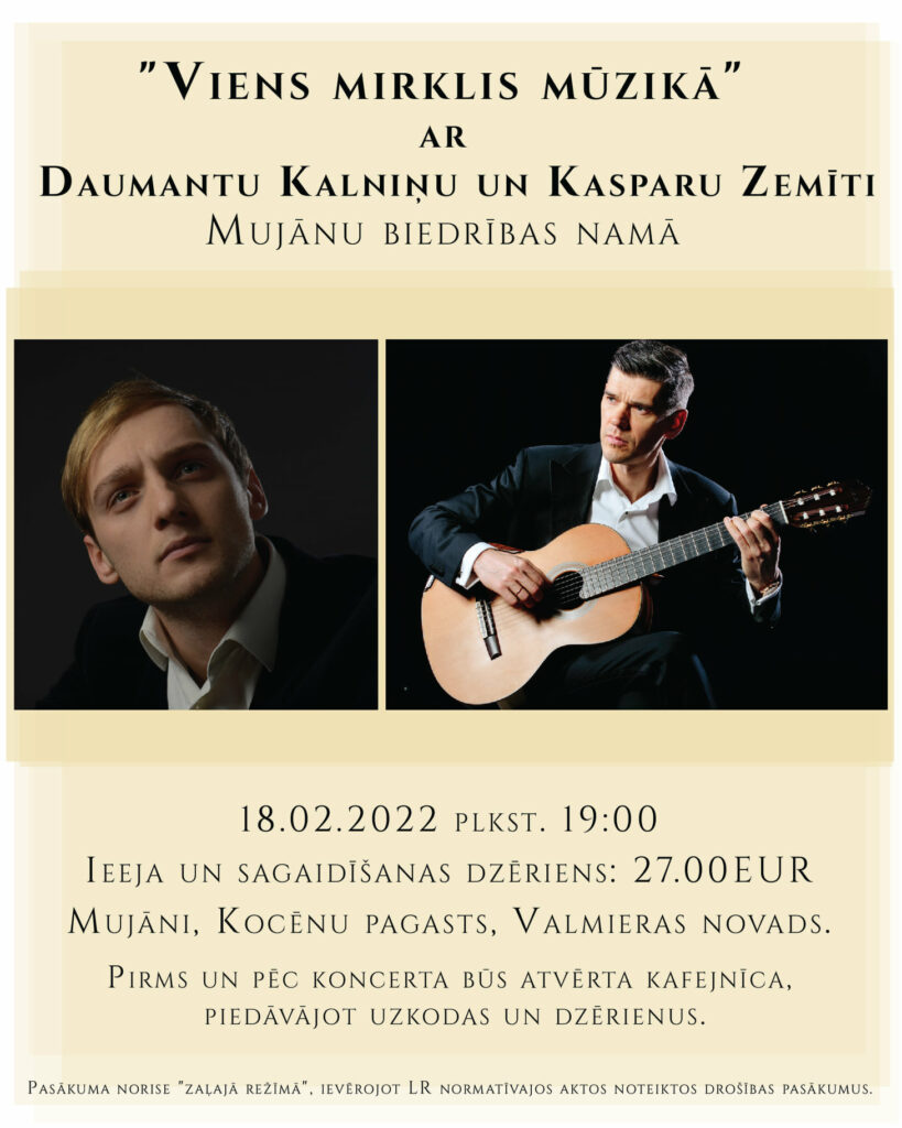 Daumanta Kalniņa un Kaspara Zemīša koncerts "Viens mirklis mūzikā"