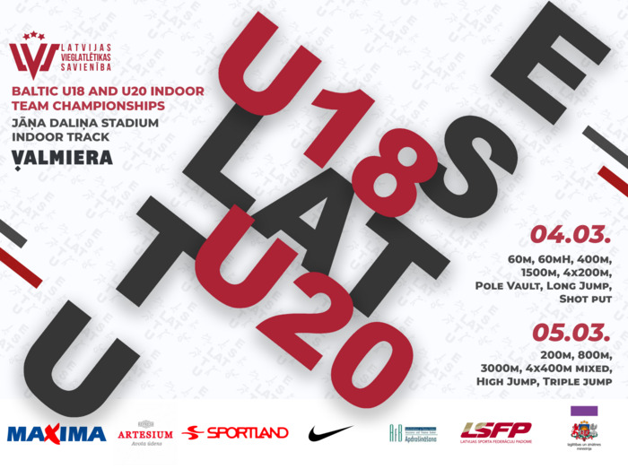 4. un 5. martā Jāņa Daliņa stadiona vieglatlētikas manēžā norisināsies Baltijas U18 un U20 komandu čempionāts.