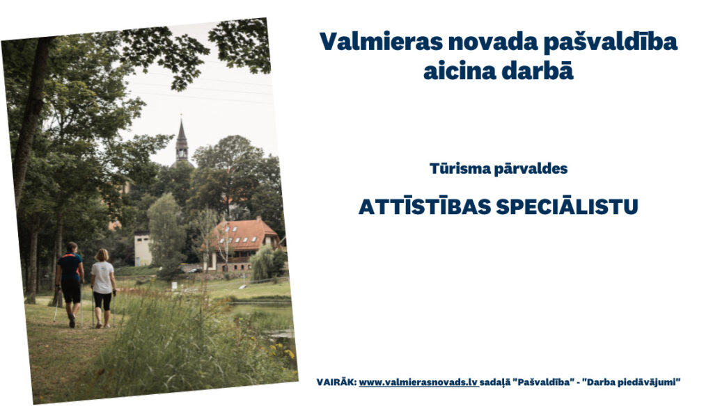 aicina darbā Tūrisma pārvaldes attīstības speciālistu