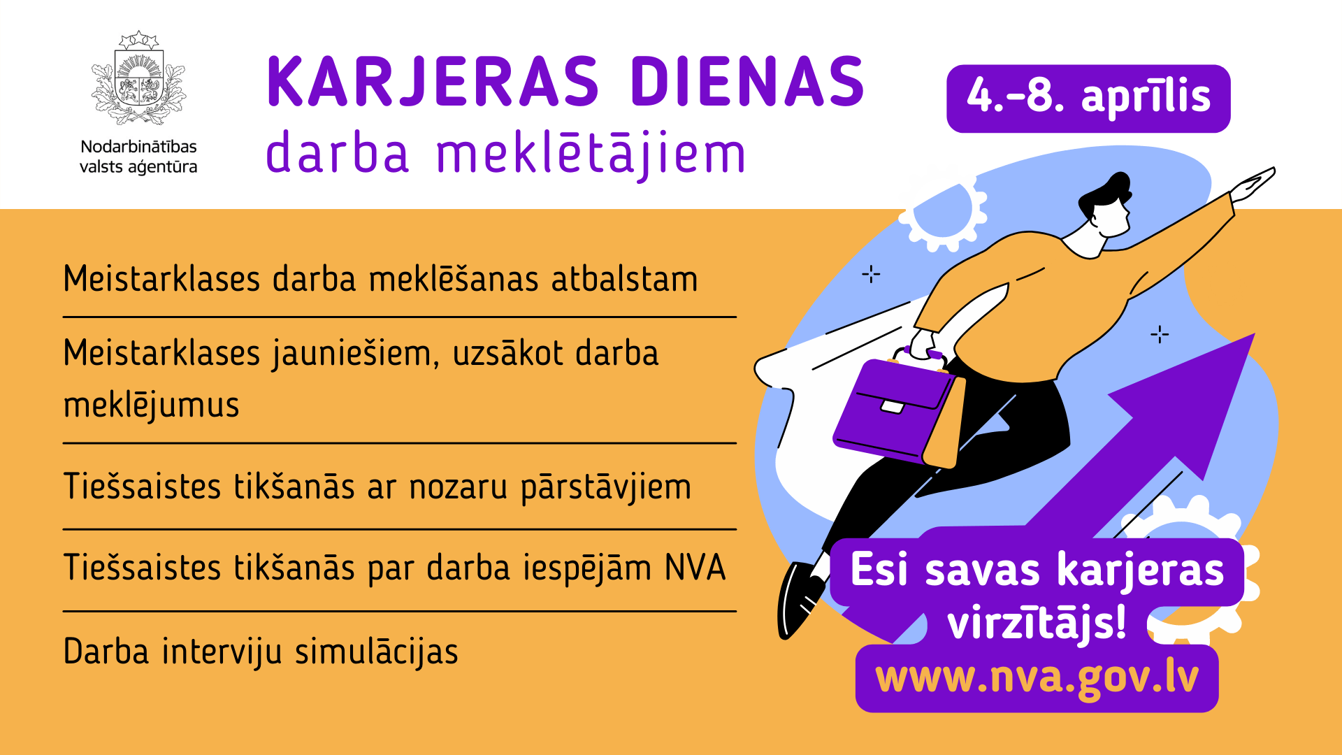 NVA rīko karjeras dienas “Esi savas karjeras virzītājs!”
