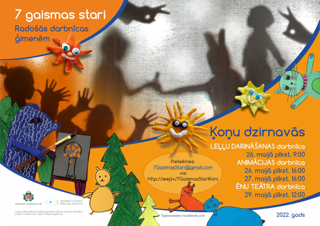 "7 gaismas stari" Ķoņos - radošās darbnīcas ģimenēm ar bērniem