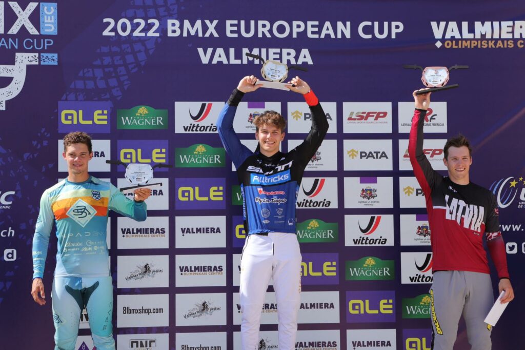 Krīgers izcīna trešo vietu Eiropas BMX kausa posmā Valmierā