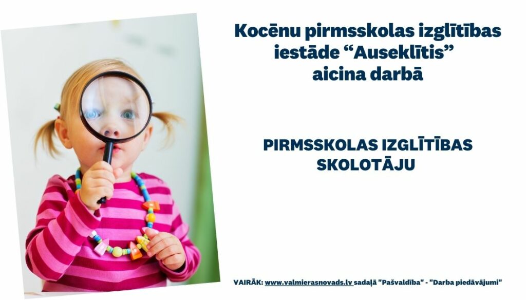 pirmsskolas skolotāja vakance