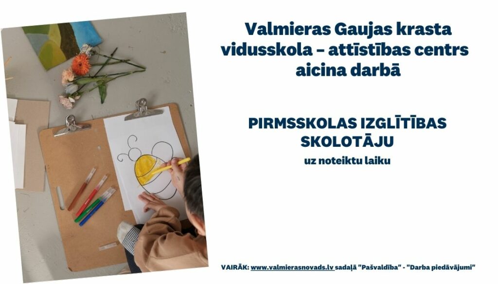 Pirmsskolas izglītības skolotāja vakance