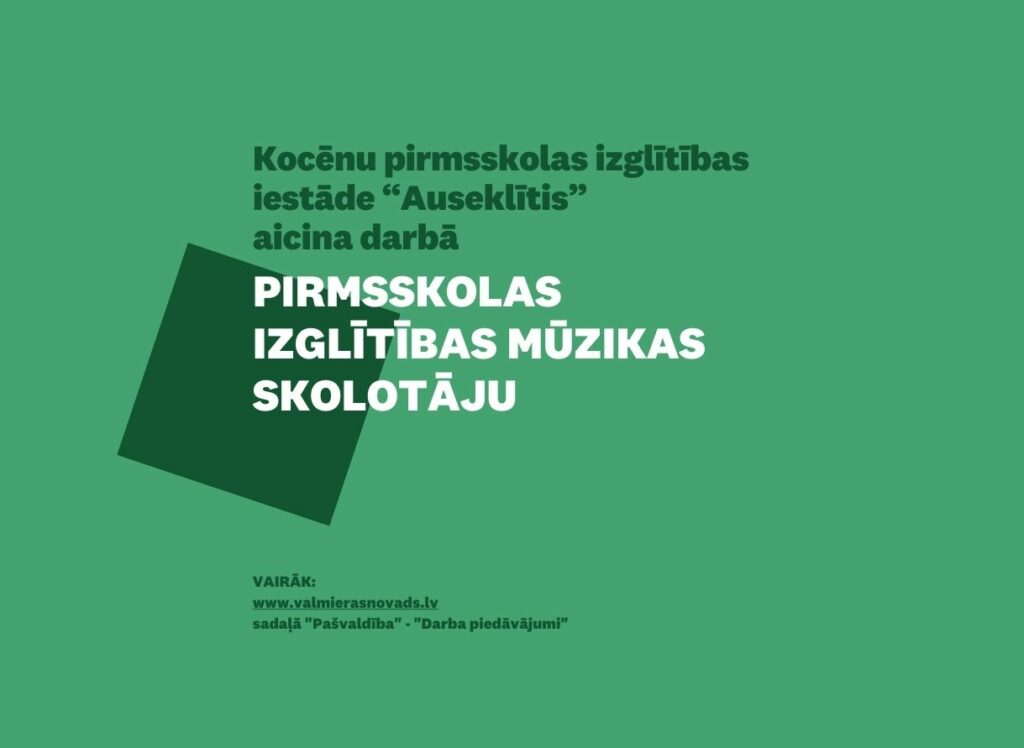 pirmsskolas izglītības mūzikas skolotāju Auseklitis