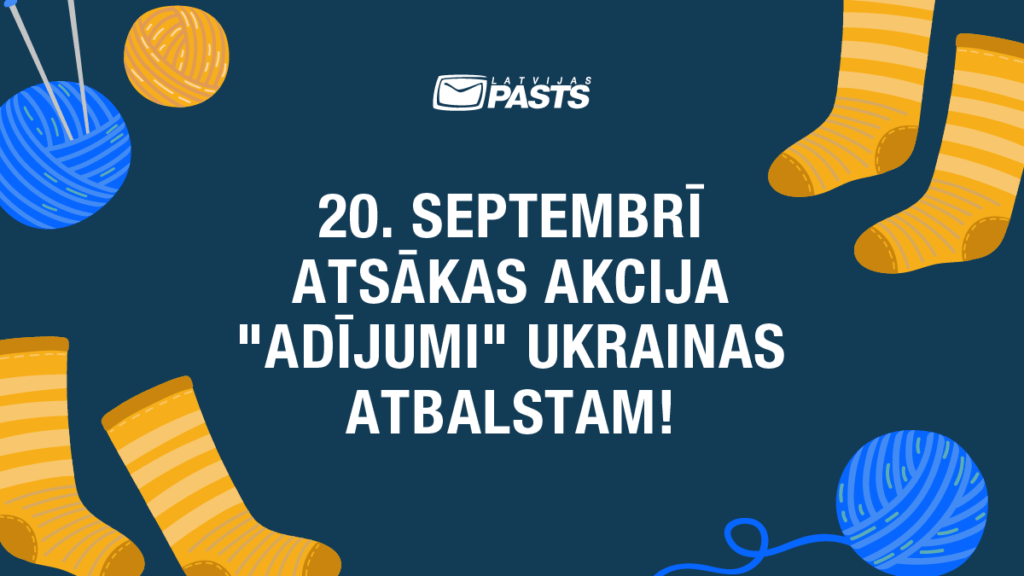 Atsākas akcija "Adījumi" – Latvijas rokdarbnieču darinājumus Ukrainas atbalstam bez maksas pieņem visās pasta nodaļās