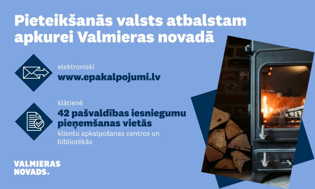 Pieteikšanās valsts atbalstam apkurei Valmieras novadā