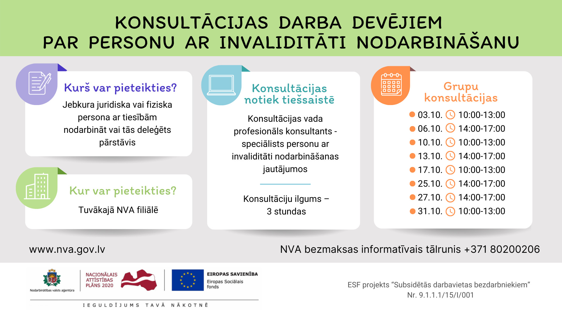 Konsultācijas par personu ar invaliditāti nodarbināšanu