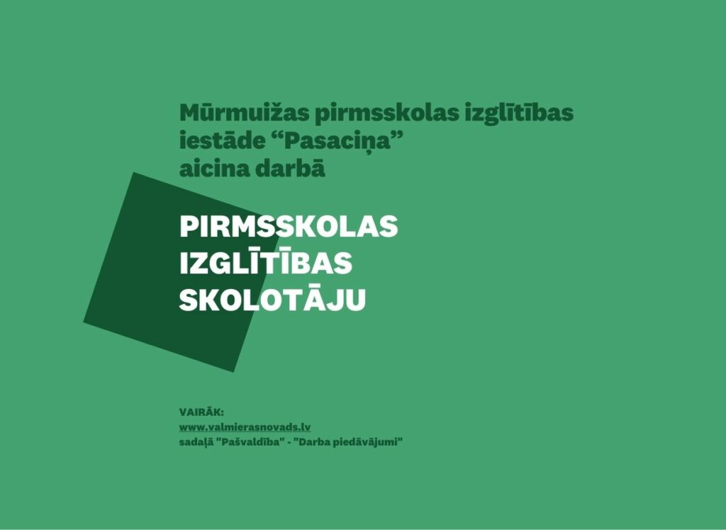 pirmsskolas izglītības skolotāju Pasacina