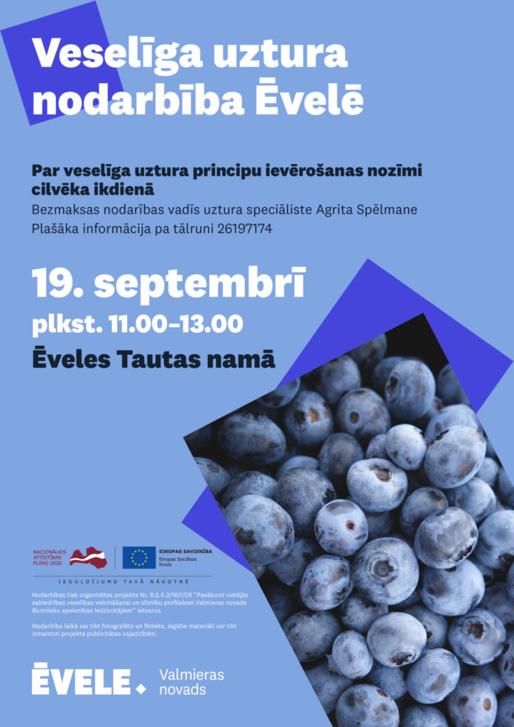 Veselīga uztura nodarbība Ēvelē
