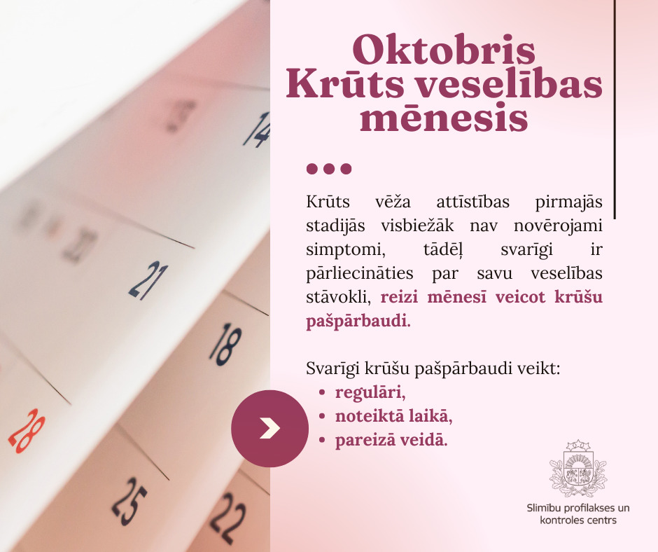 Oktobris - krūts veselības mēnesis