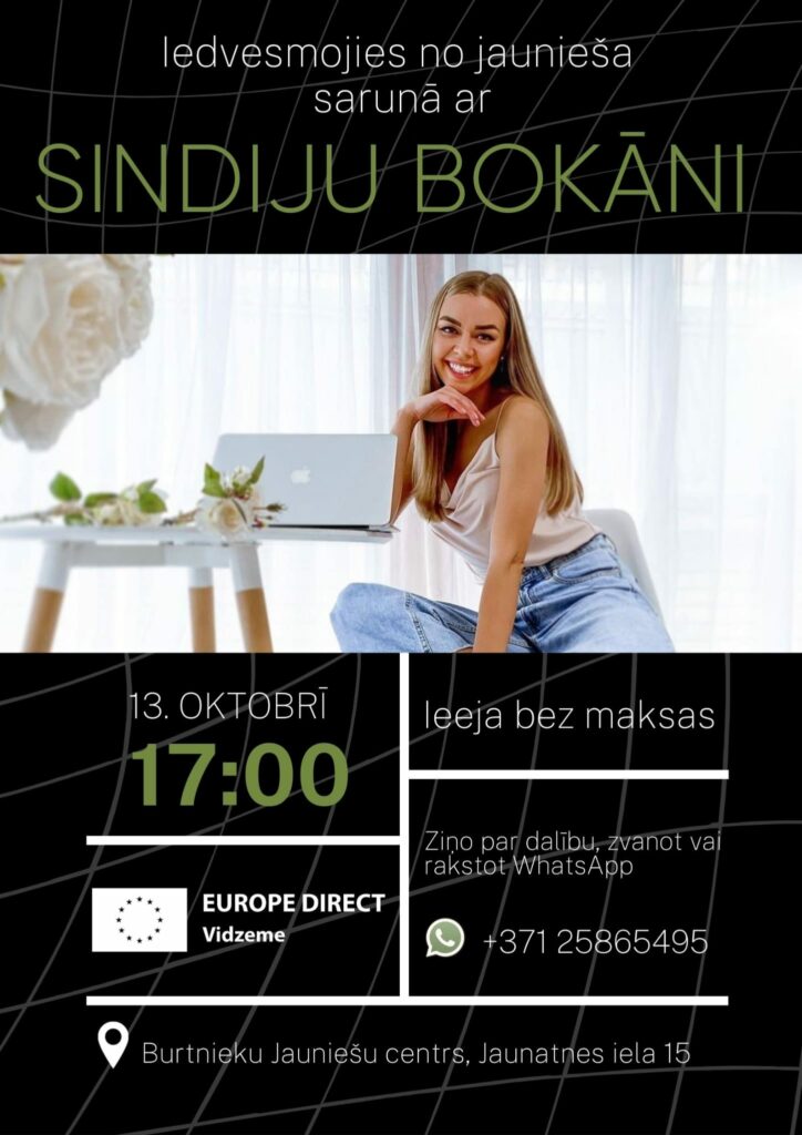 Tikšanās ar Sindiju Bokāni Burtnieku Jauniešu centrā