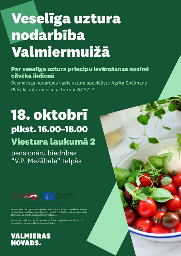 Veselīga uztura nodarbība Valmiermuižā