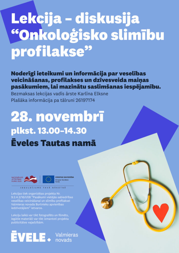 Lekcijas un diskusijas par onkoloģisko slimību profilaksi