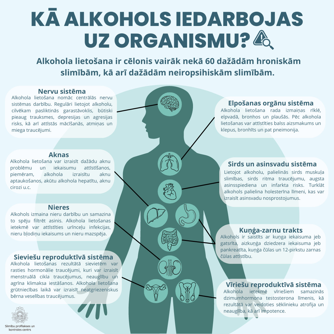 Kā alkohols iedarbojas uz organismu?