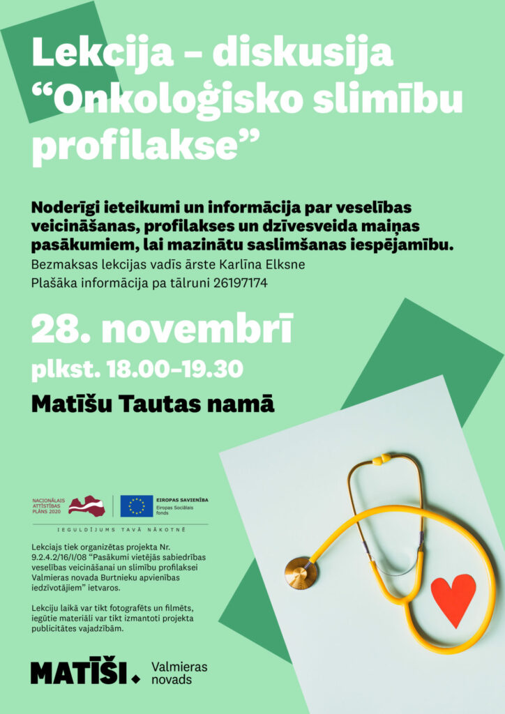 Lekcijas un diskusijas par onkoloģisko slimību profilaksi