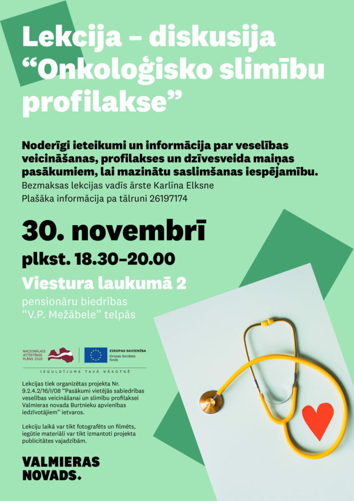 Lekcijas un diskusijas par onkoloģisko slimību profilaksi