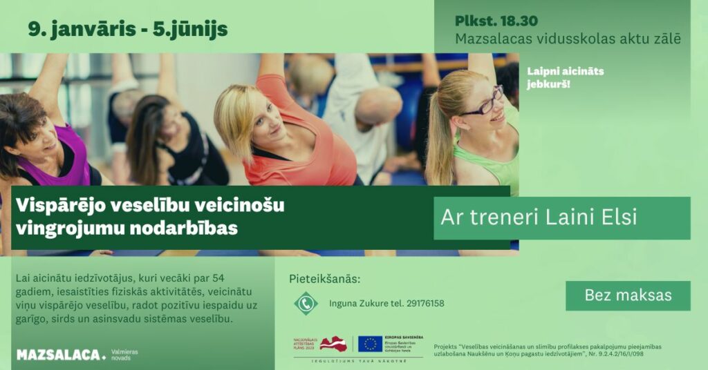 Veselības veicināšanas nodarbības Mazsalacā