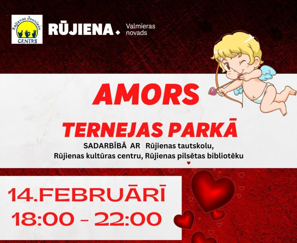 Pastaigu taka Valentīndienas noskaņās “Amors Ternejas parkā”
