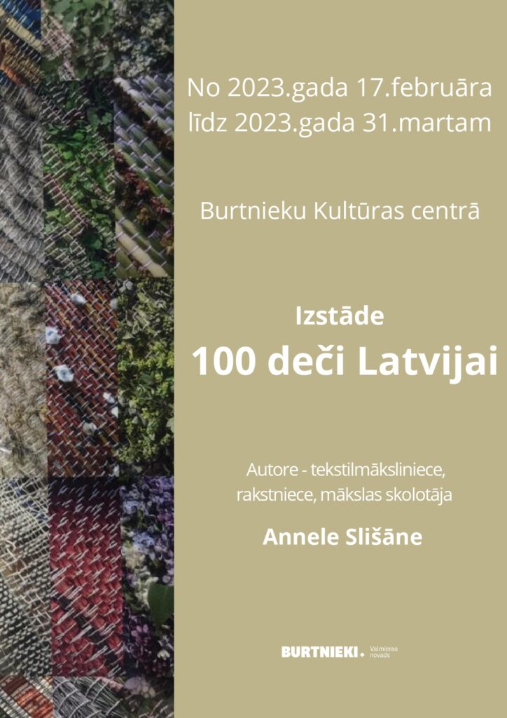 Izstāde "100 deči Latvijai" Burtniekos