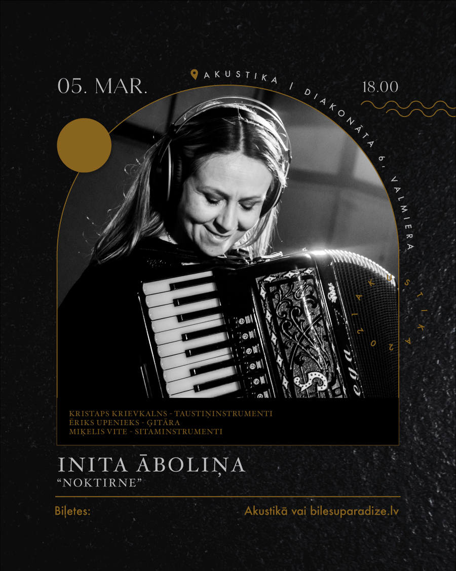 Initas Āboliņas koncerta afiša