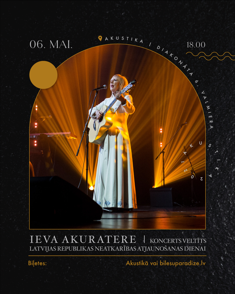 Ievas Akurateres koncerta afiša