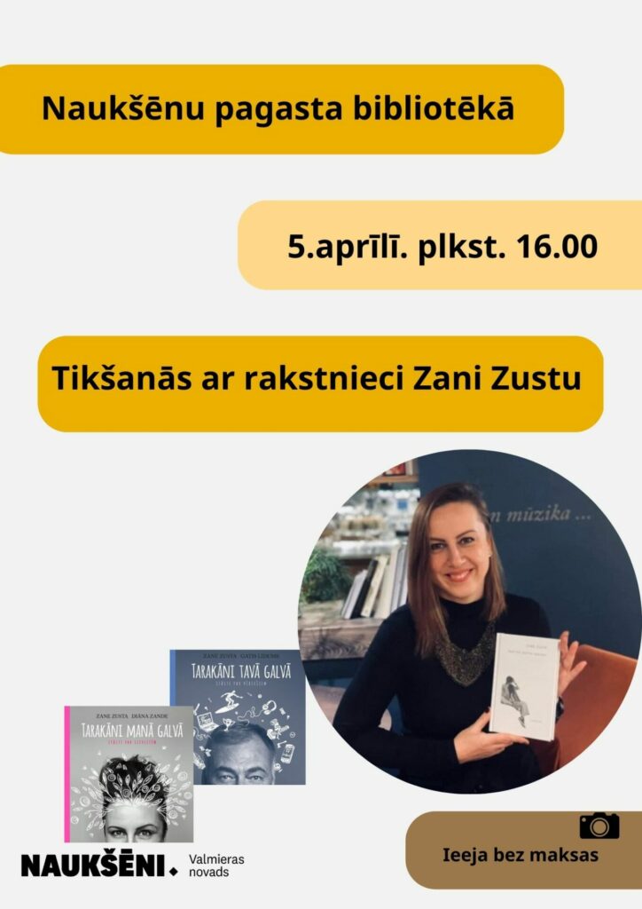 Tikšanās ar rakstnieci Zani Zustu