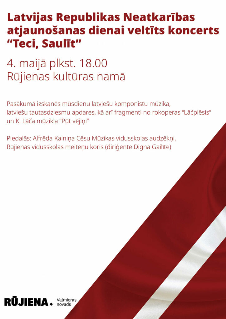 Latvijas Republikas Neatkarības atjaunošanas dienai veltītais koncerts “Teci, Saulīt”