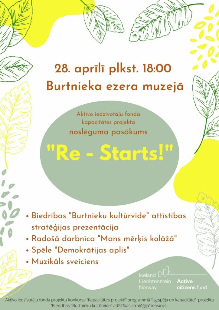 Aktīvo iedzīvotāju fonda kapacitātes projekta noslēguma pasākums "Re-Starts!"