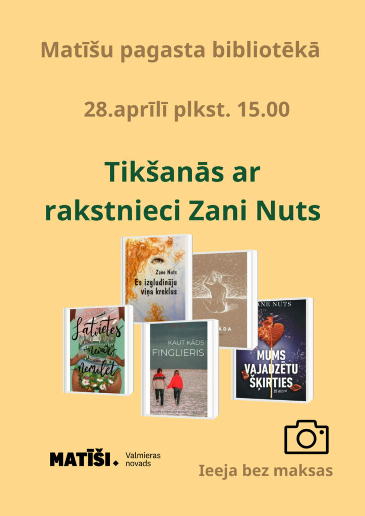 Tikšanās ar rakstnieci Zani Nuts Matīšu pagasta bibliotēkā