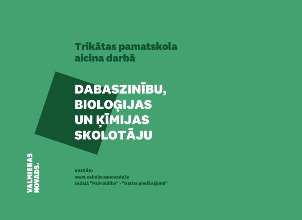 dabaszinību, bioloģijas un ķīmijas skolotāju Trikātas psk