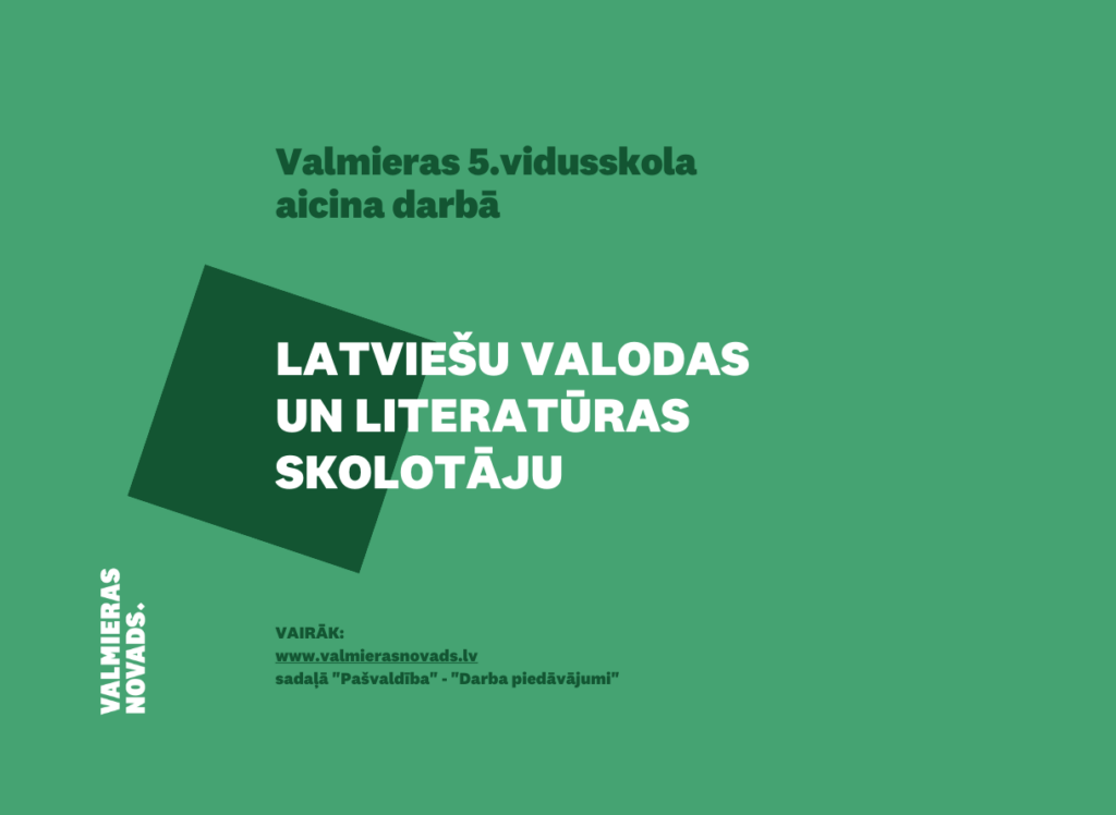 Aicina darbā skolotāju
