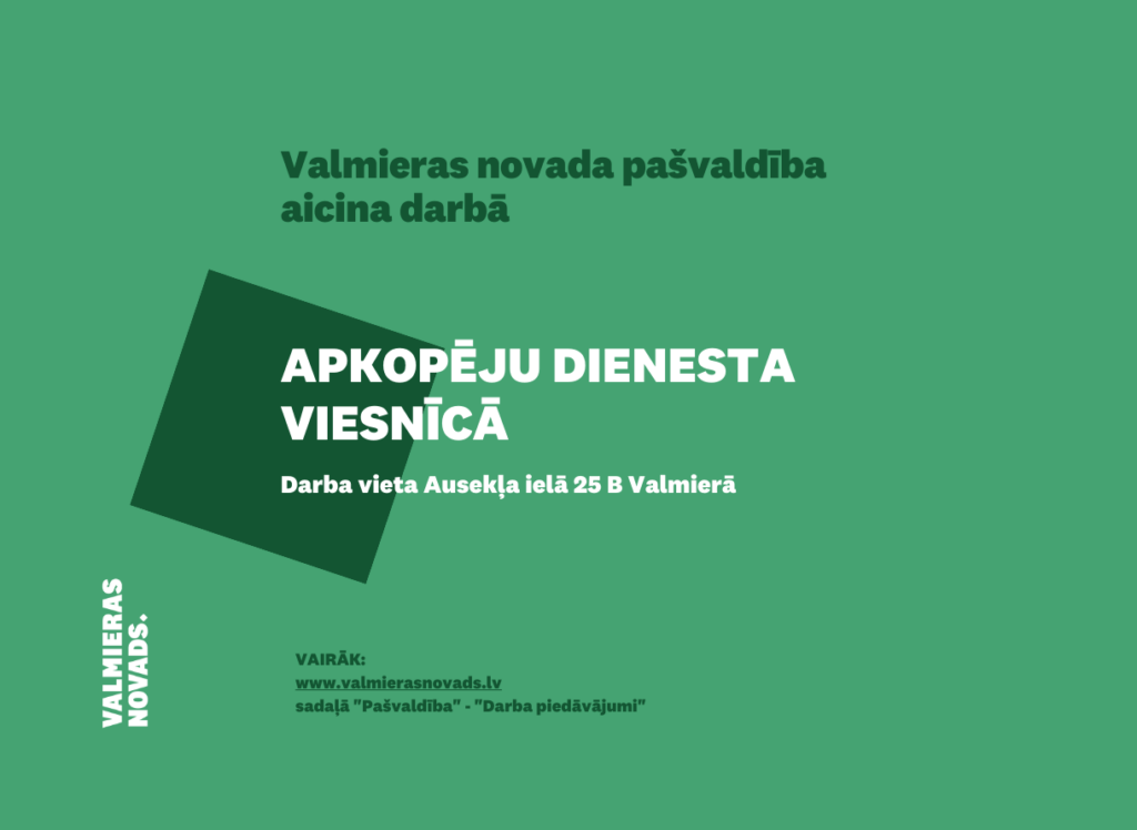 Aicina darbā apkopēju