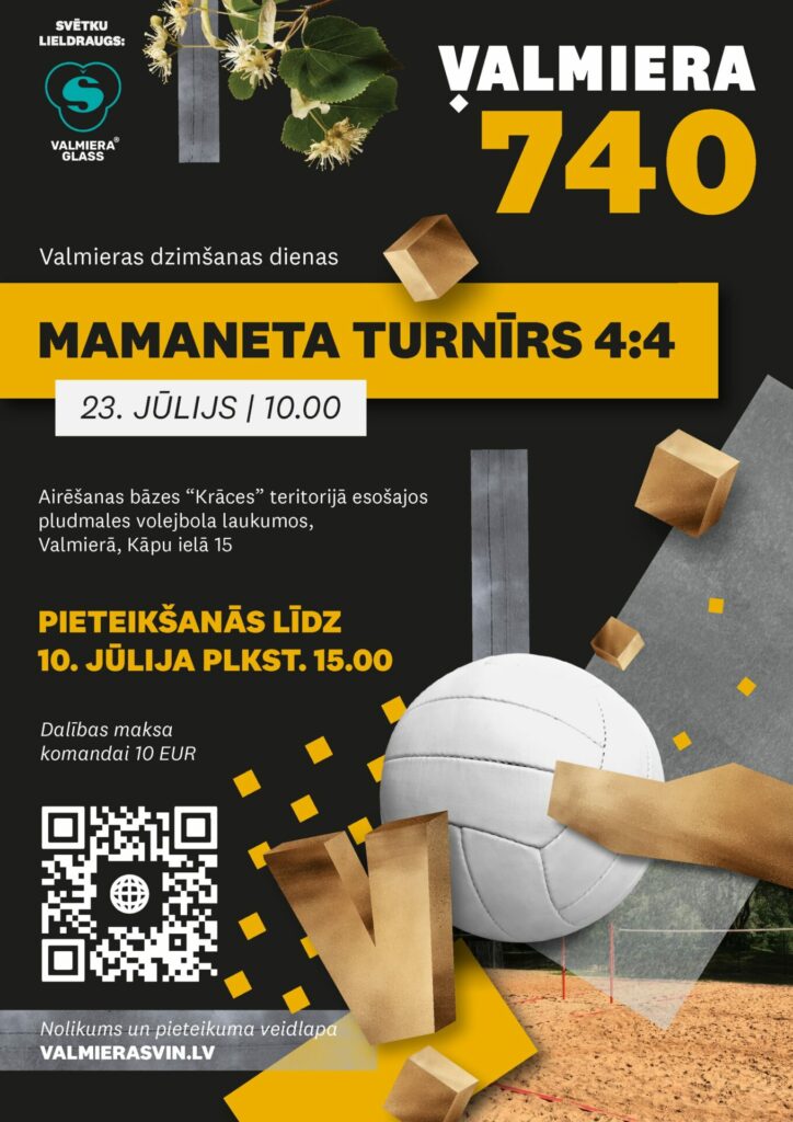 Piesakies Valmieras dzimšanas dienas mamaneta turnīram!