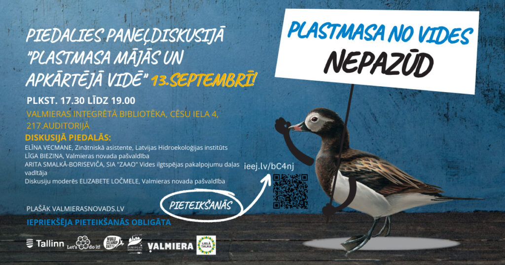 Piedalies paneļdiskusijā "Plastmasa mājās un apkārtējā vidē!" 13.septembrī plkst.17.30-19.00