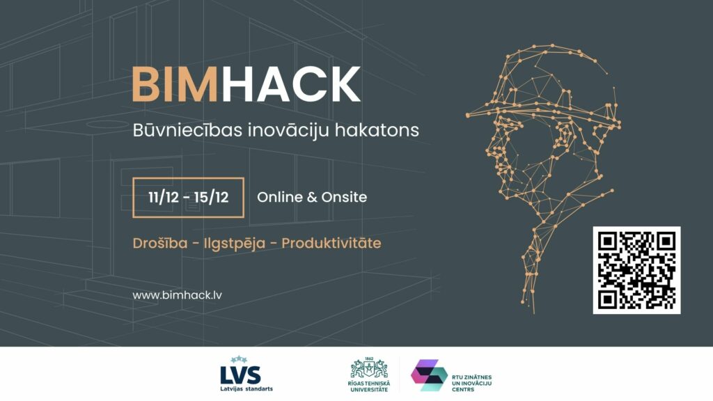 No 11. līdz 15. decembrim notiks būvniecības inovāciju hakatons «BIMHack 2023», kuru jau otro gadu organizē Rīgas Tehniskās universitātes (RTU) Zinātnes un inovāciju centrs sadarbībā ar RTU Būvniecības inženierzinātņu fakultāti, Latvijas nacionālo standartizācijas institūciju SIA «Latvijas standarts» un citiem partneriem. Līdz 6. decembrim pieteikties dalībai hakatonā aicināti profesionāļi, studenti, pētnieki un entuziasti, kuriem ir saistoša būvniecības digitalizācijas un inovāciju tēma. 