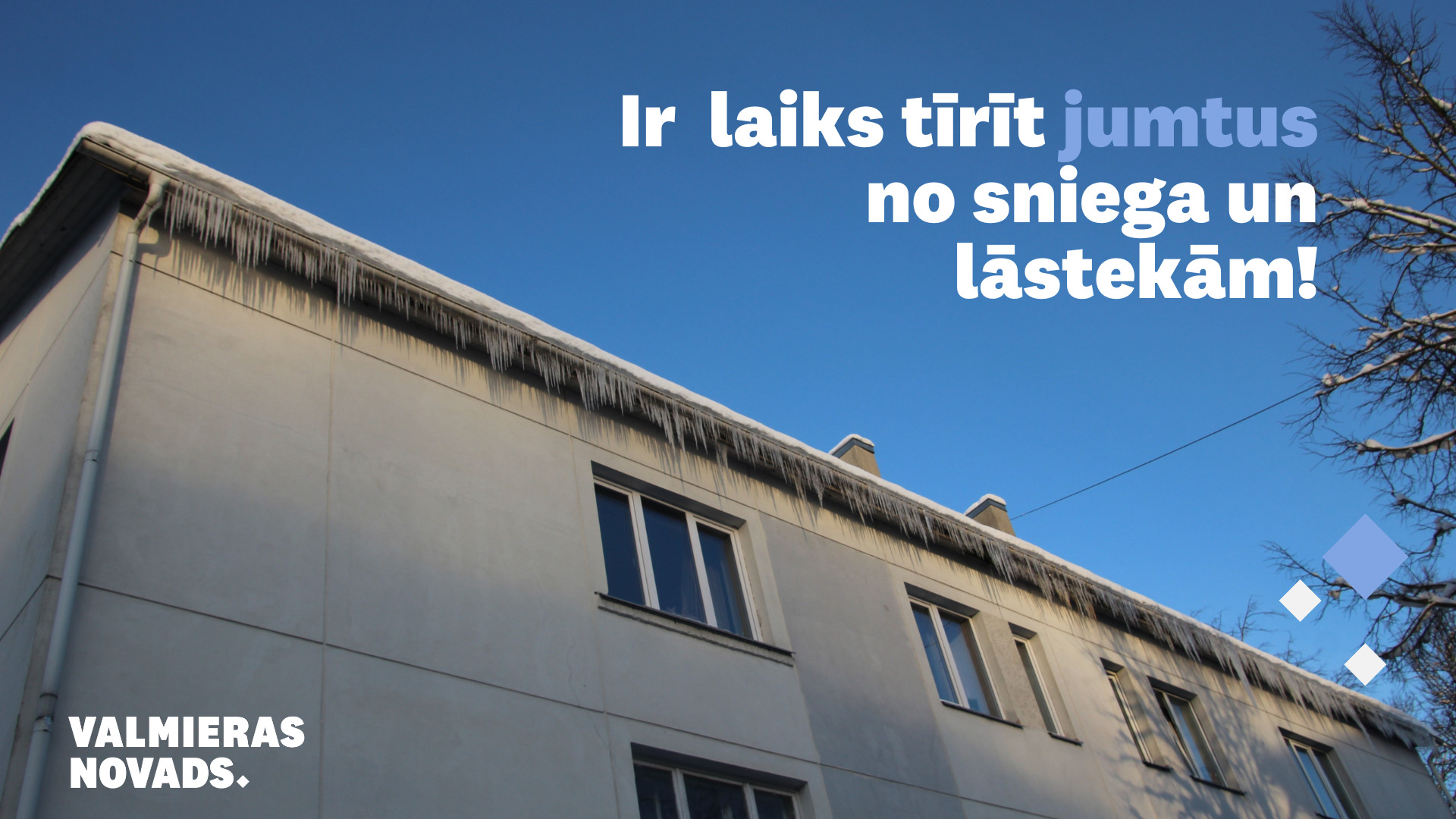 vizuālis ar lāstekām uz jumta