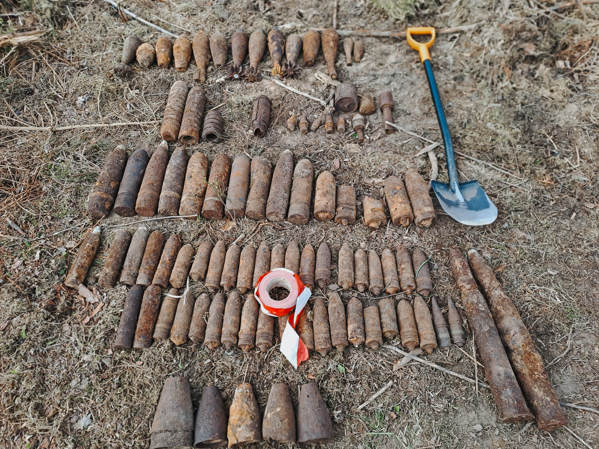Sanācijas laikā atrastās nesprāgušās munīcijas vienības