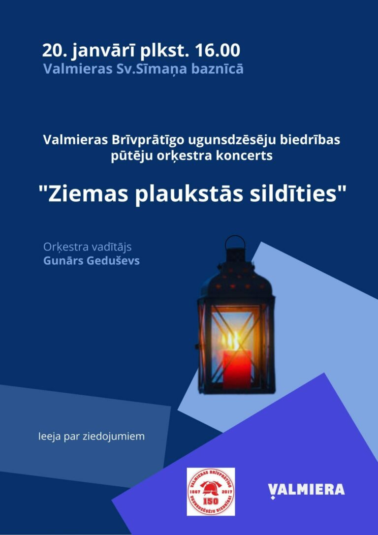 Aicinām uz Valmieras Brīvprātīgo ugunsdzēsēju biedrības pūtēju orķestra