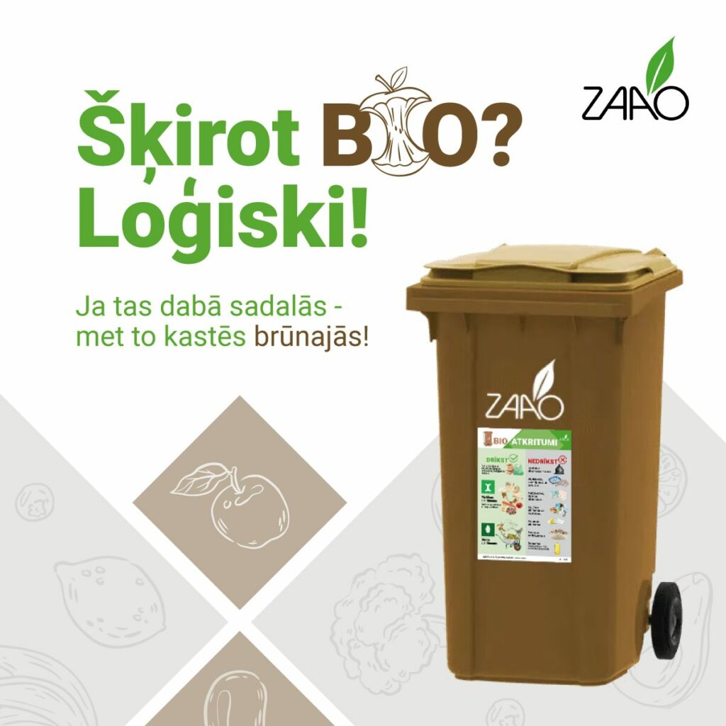 Šķirot bio? Loģiski! Ja tas dabā sadalās - met to kastēs brūnajās!
