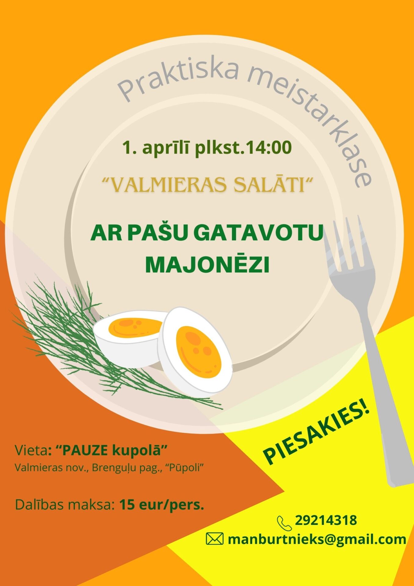 Majonēzes gatavošanas meistarklases afiša