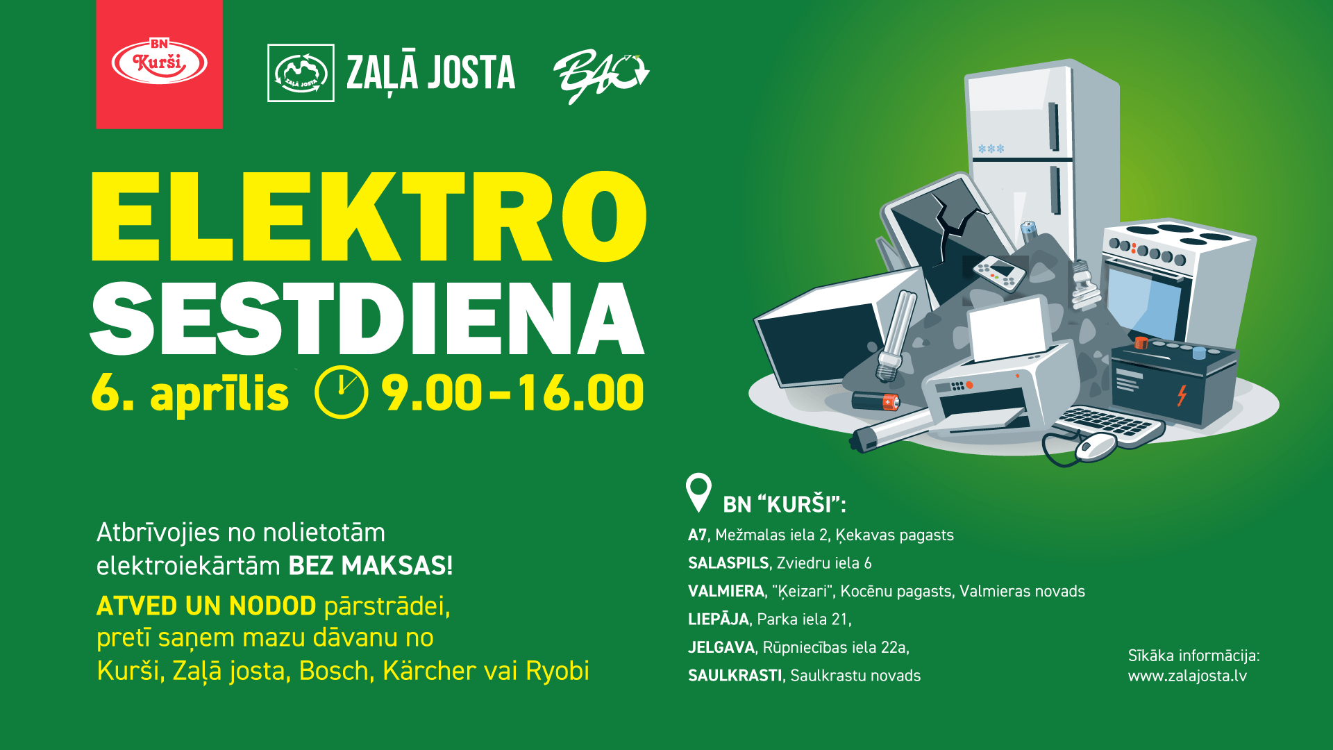 Elektro sestdien 6. aprīlī