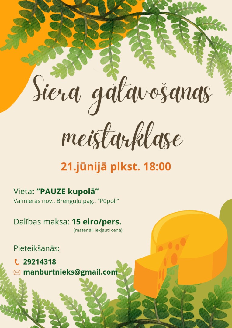 Siera gatavošanas meistarklases afiša