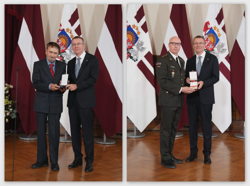 Augstākos Latvijas valsts apbalvojumus saņēmuši rakstnieks Viktors Kalniņš un pulkvedis Guntars Strazdītis