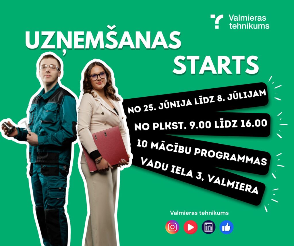 Uzņemšana Valmieras tehnikumā