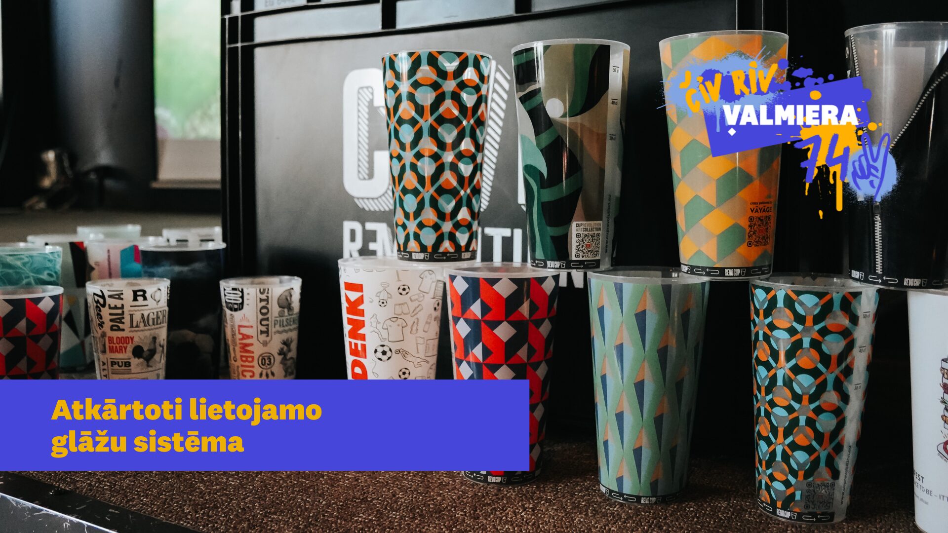 atkārtoti lietojamo glāžu sistēma