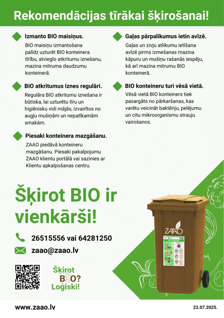 ZAAO rekomendācijas tīrākai šķirošanai